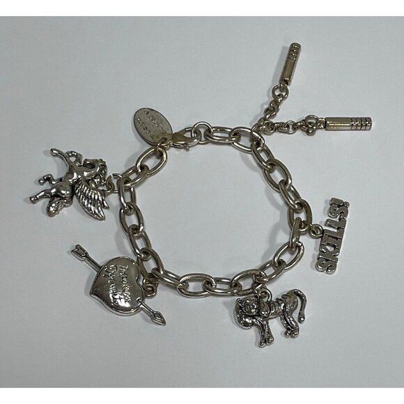 Vintage Napoleon Dynamite Charm Silver Bracelet Liger Nunchucks Skills Unicorn - Picture 1 of 5
